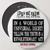 OVAL ORWELL UNIVERSAL DECEIT RONDE BUTTON 6,0 CM (Voorkant /achterkant)