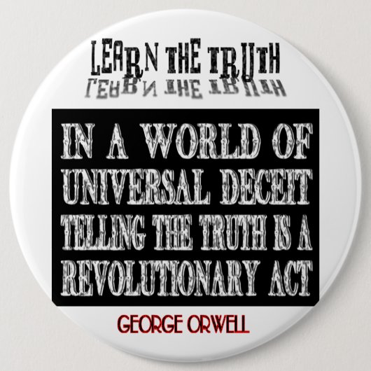 OVAL ORWELL UNIVERSAL DECEIT RONDE BUTTON 6,0 CM (Voorkant)