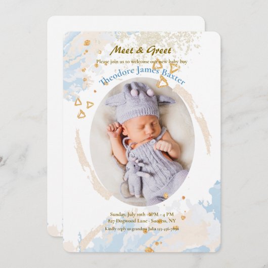 Oval Pastel Frame  Kaart (Voorkant / Achterkant)