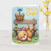 Oval Pattern Easter Card Kaart (Gele Bloem)