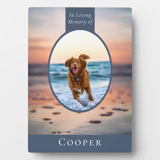 Oval Photo Beach Dog Memorial Keepomwille Fotoplaat (voorkant)