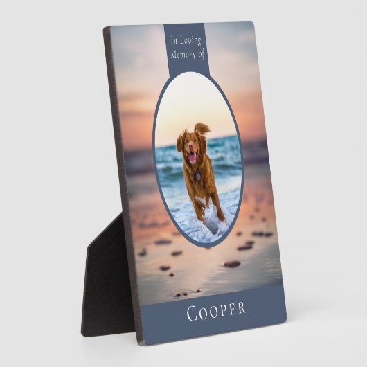 Oval Photo Beach Dog Memorial Keepomwille Fotoplaat (Zijkant)