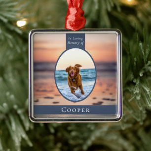 Oval Photo Beach Dog Memorial Keepomwille Metalen Ornament