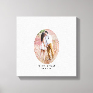 Oval Photo Wedding Gastenboek Alternatief Canvas Afdruk
