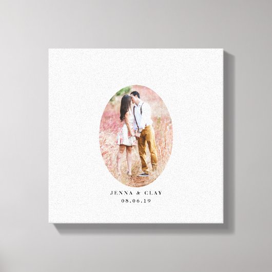 Oval Photo Wedding Gastenboek Alternatief Canvas Afdruk (Voorkant)