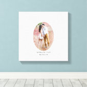 Oval Photo Wedding Gastenboek Alternatief Canvas Afdruk (Insitu (Houten vloer))