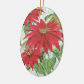  Oval Poinsettia Keramisch Ornament (Links)