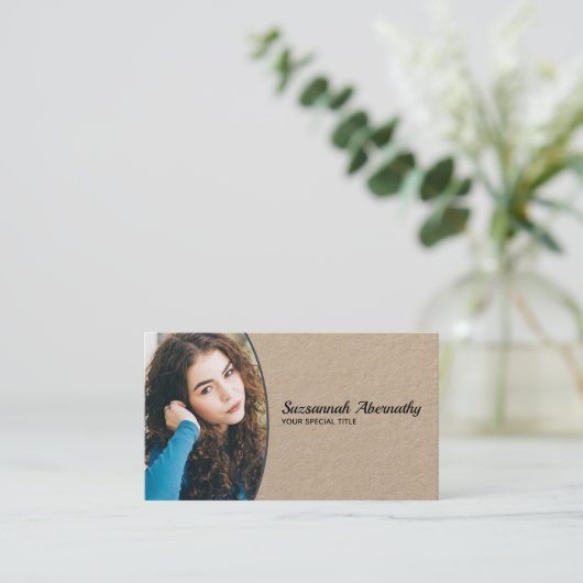 Oval Professional Foto QR Code Nanny Visitekaartje (Staand voorkant)