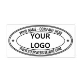 Oval Rubber Stempel Uw Bedrijf Logo Naam Website (Afrduk)