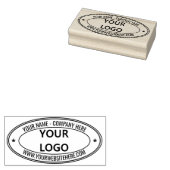 Oval Rubber Stempel Uw Bedrijf Logo Naam Website (Gestempeld)