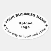 Oval Shape Business Brand op White Sticker (Voorkant)