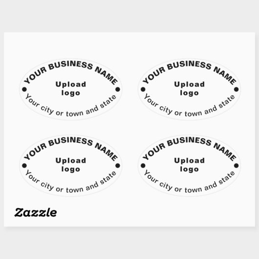 Oval Shape Business Brand op White Sticker (Vel)
