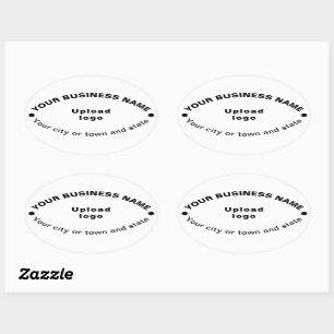 Oval Shape Business Brand op White Sticker