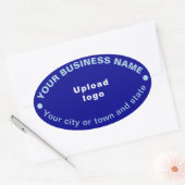 Oval Shape Business Merk op Blue Sticker (Envelop)