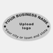 Oval Shape Business Merk op Grey Sticker (Voorkant)