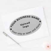 Oval Shape Business Merk op Grey Sticker (Envelop)