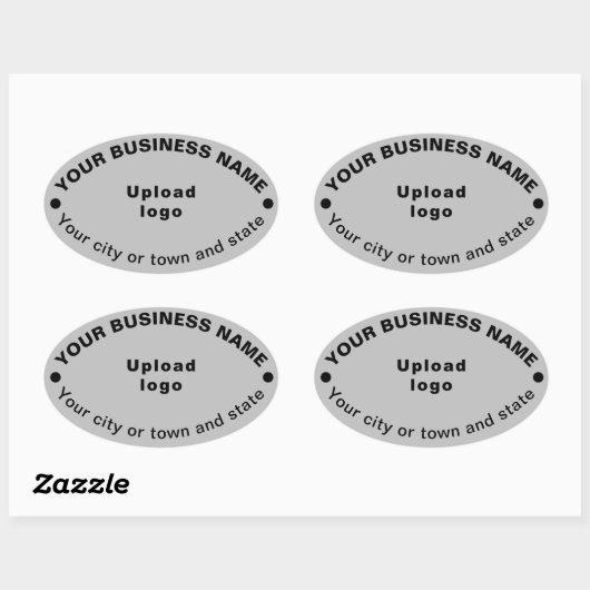 Oval Shape Business Merk op Grey Sticker (Vel)