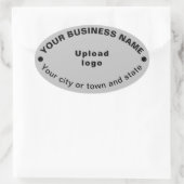 Oval Shape Business Merk op Grey Sticker (Tas)
