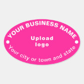 Oval Shape Business Merk op Roze Sticker (Voorkant)