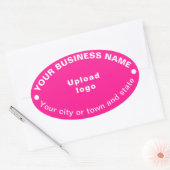 Oval Shape Business Merk op Roze Sticker (Envelop)