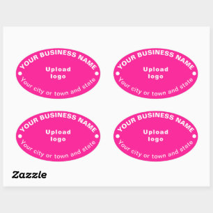 Oval Shape Business Merk op Roze Sticker