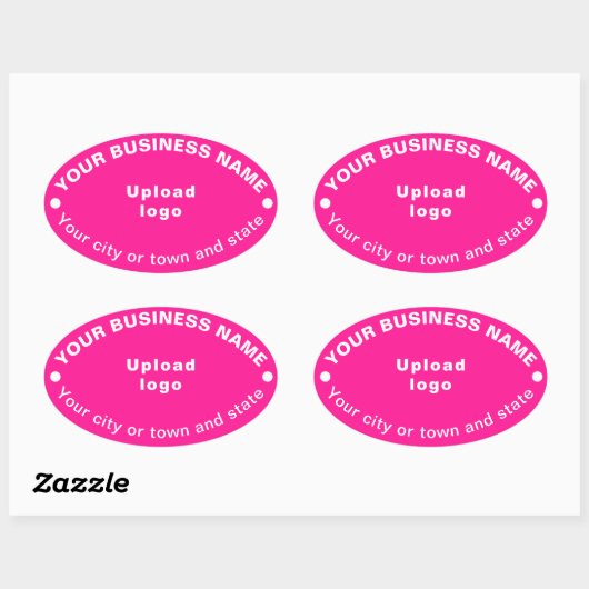 Oval Shape Business Merk op Roze Sticker (Vel)