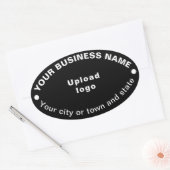 Oval Shape Business Merk op zwarte Sticker (Envelop)