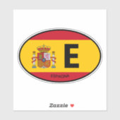 Oval Spanje vlag landcode vinyl auto sticker (Vel)