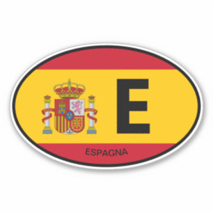 Oval Spanje vlag landcode vinyl auto sticker
