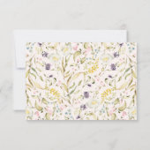 Oval Spring Boho Wildflower Pampas Wedding RSVP Kaartje (Achterkant)