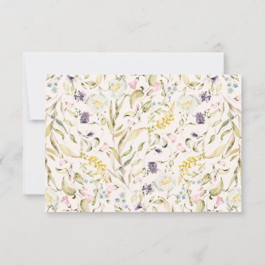 Oval Spring Boho Wildflower Pampas Wedding RSVP Kaartje (Achterkant)