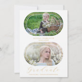 Oval Them & Now Modern 2 Photos Graduation Collage (Voorkant)