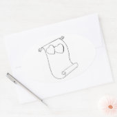 Oval Wedding Favor Seals Hearts Love Scroll Ovale Sticker (Envelop)