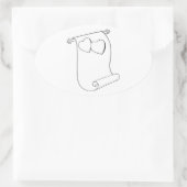 Oval Wedding Favor Seals Hearts Love Scroll Ovale Sticker (Tas)