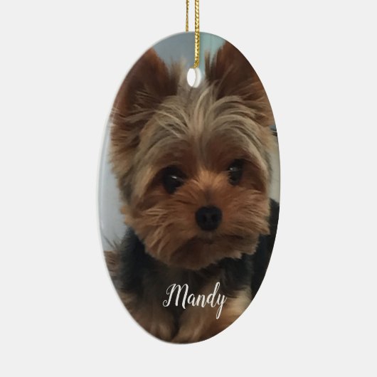 Oval Yorkie Ornament (Rechts)