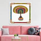 Ovale Abstracte Paddenstoel Canvas Afdruk (Insitu (Woonkamer))