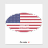 Ovale Amerikaanse vlag met zonnepaneel Sticker (Vel)