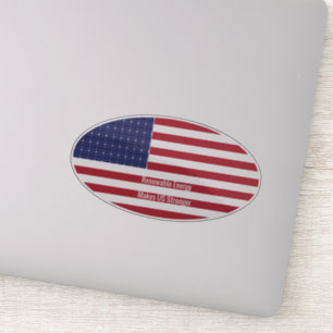 Ovale Amerikaanse vlag met zonnepaneel Sticker