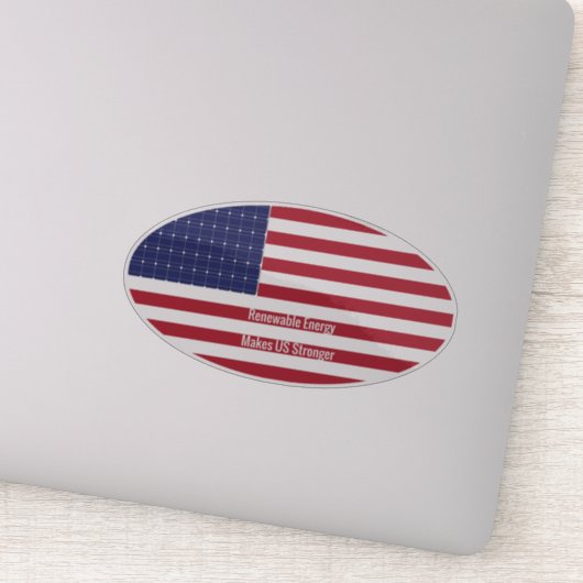 Ovale Amerikaanse vlag met zonnepaneel Sticker (Detail)