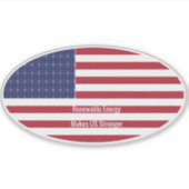 Ovale Amerikaanse vlag met zonnepaneel Sticker (Voorkant)