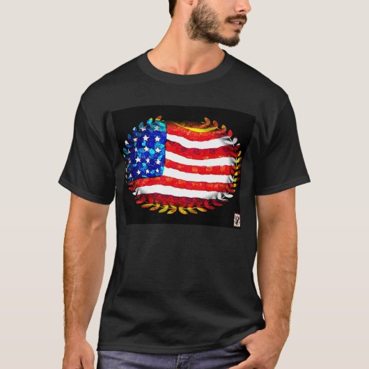 ovale amerikaanse vlag t-shirt (Voorkant)