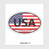 Ovale Amerikaanse vlag VS landcode auto decal Sticker (Vel)