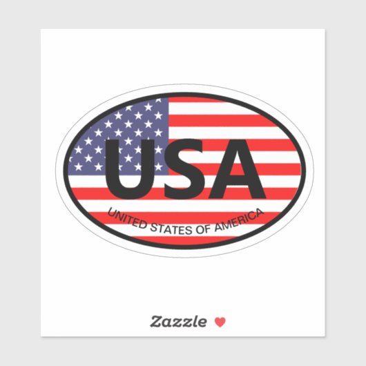 Ovale Amerikaanse vlag VS landcode auto decal Sticker (Vel)
