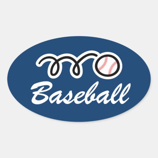 Ovale baseball-stickers | personaliseerbaar ovale sticker (Voorkant)