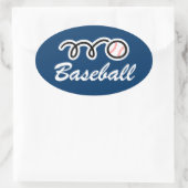 Ovale baseball-stickers | personaliseerbaar ovale sticker (Tas)