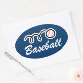 Ovale baseball-stickers | personaliseerbaar sticker (Envelop)