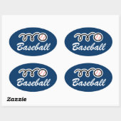 Ovale baseball-stickers | personaliseerbaar sticker (Vel)