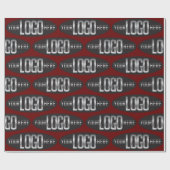 Ovale bedrijfs Logo op rood krappelpapier Cadeaupapier (Vlak)