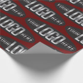 Ovale bedrijfs Logo op rood krappelpapier Cadeaupapier (Hoek)