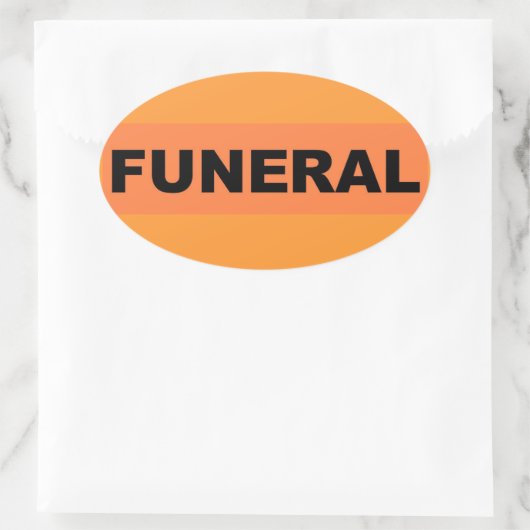 Ovale begrafenis sticker (Tas)